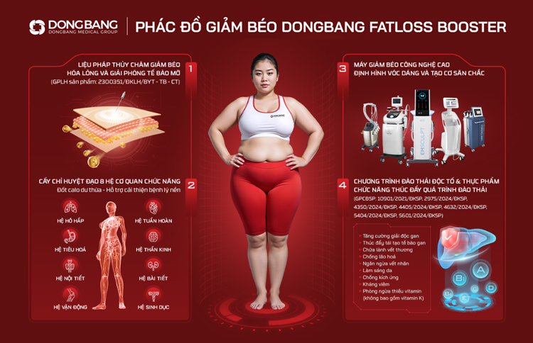 Phác đồ giảm béo của liệu pháp Dongbang Fatloss Booster. 