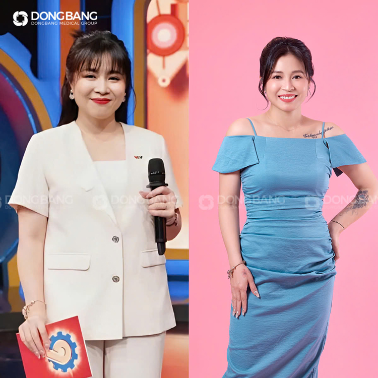MC Hoàng Linh giảm hơn 10kg và 15cm vòng eo, sức khỏe cải thiện rõ rệt. 